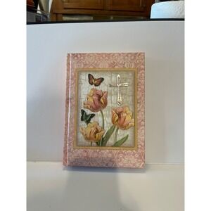 Punch Studio LifeWay Christian Journal Pink Floral Tulips Rhinestone Cross 79217